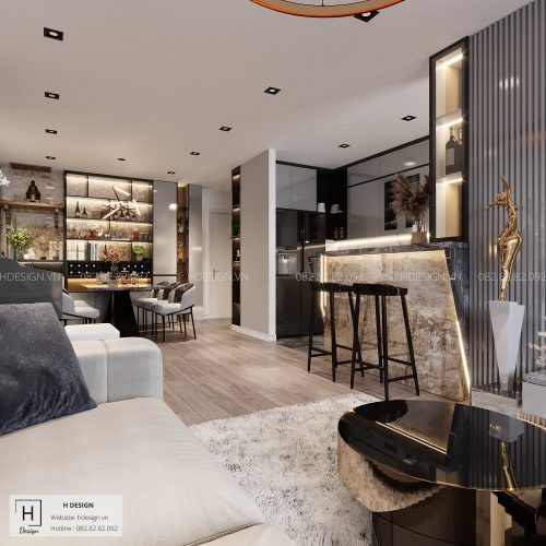 Thiết kế nội thất chung cư đẹp 2020 theo phong cách luxury tại chung cư Kosmo Tây Hồ, Hà Nội