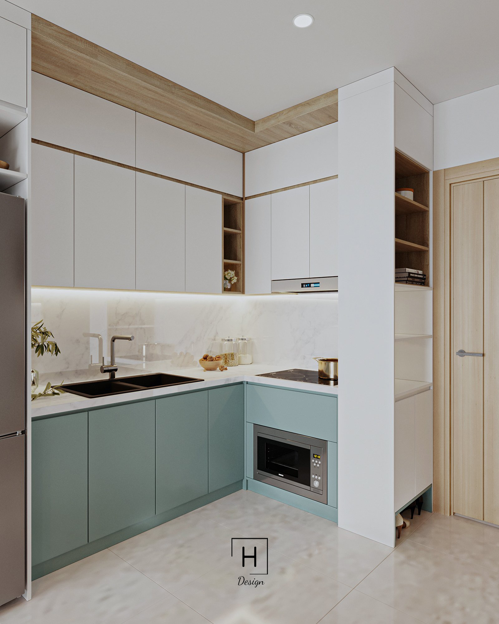 Thiết kế nội thất chung cư đẹp - không gian phòng bếp 1