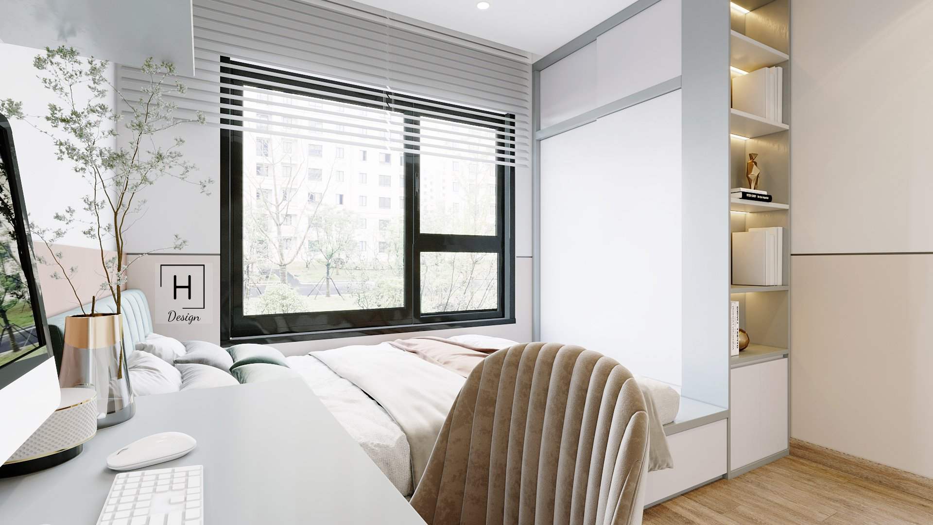 Thiết kế thi công nội thất chung cư - không gian phòng ngủ đẹp 3