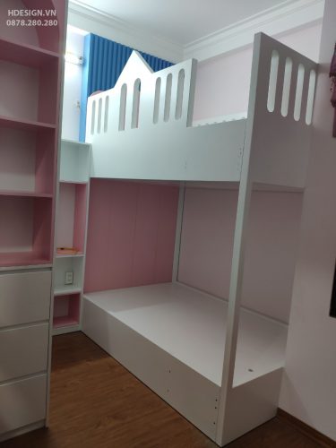 Sản xuất lắp đặt nội thất phòng ngủ bé gái tại Hà Đông