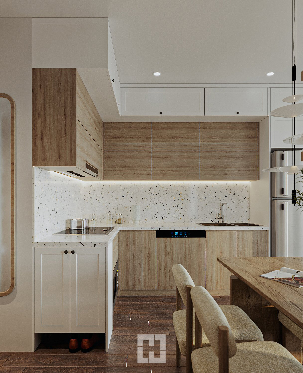 Thiết kế thi công nội thất chung cư đẹp - Không gian khách bếp 2