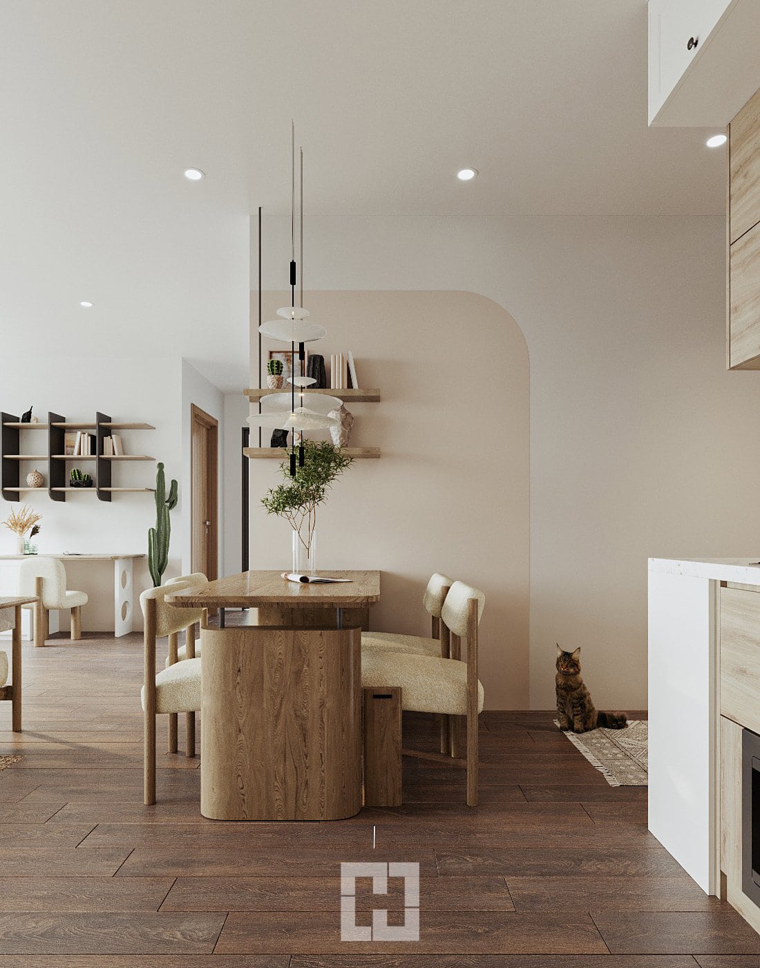 Thiết kế thi công nội thất chung cư đẹp - Không gian khách bếp 3