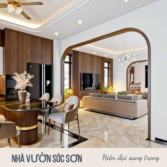 Thiết kế nội thất nhà vườn Sóc Sơn hiện đại sang trọng